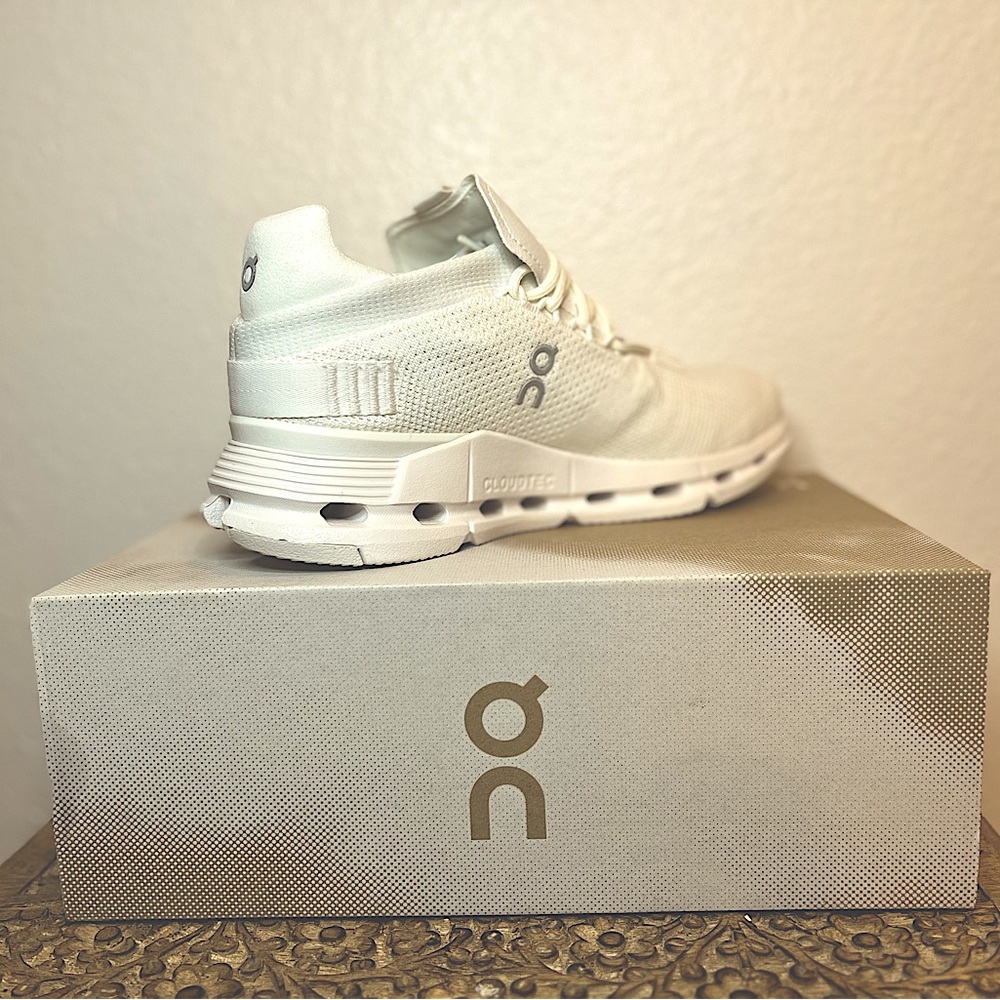 ON Cloudnova All White Brand new, never worn on cloud tech running shoes